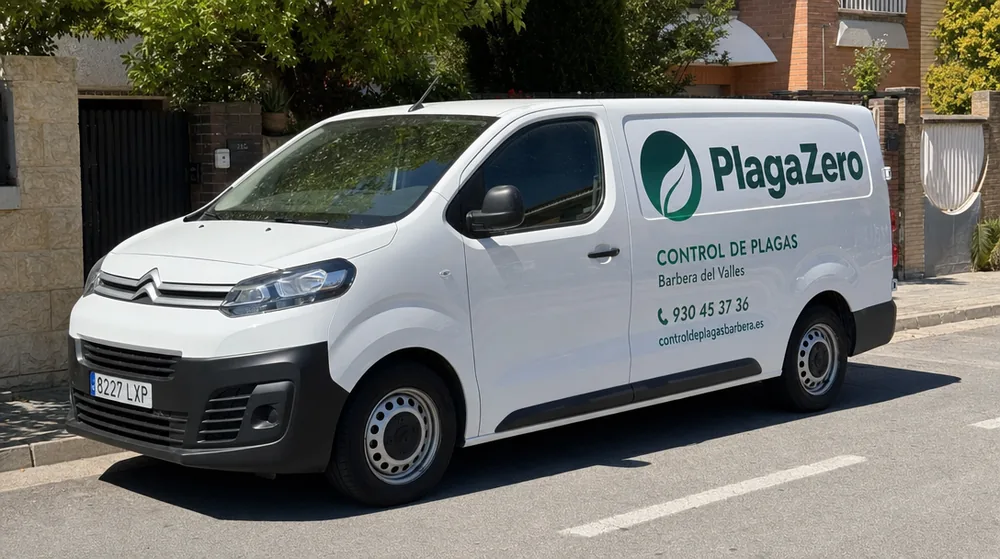 Furgoneta de Fumigaciones Mataró aparcada en una calle de Mataró